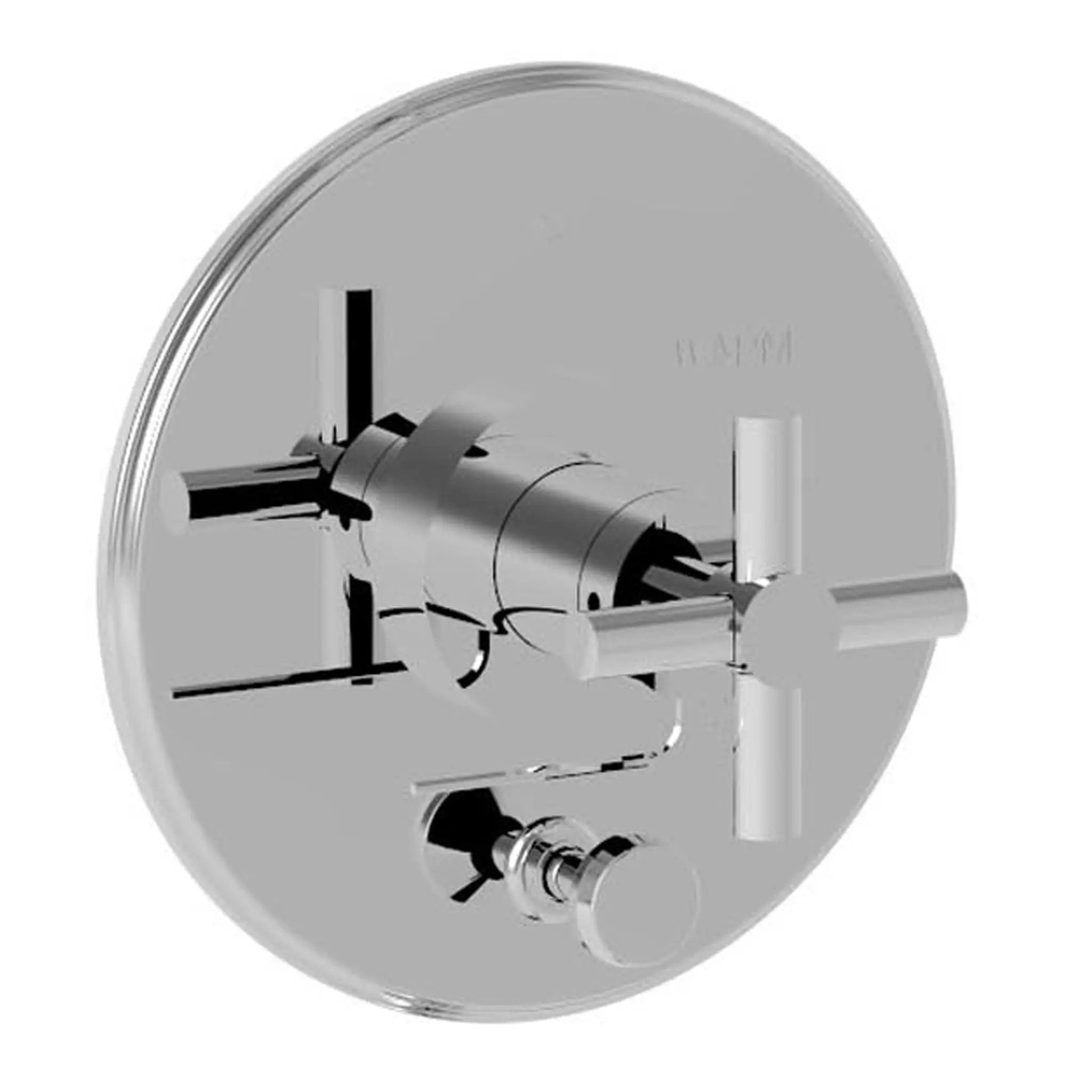 polished chrome shower diverter plate