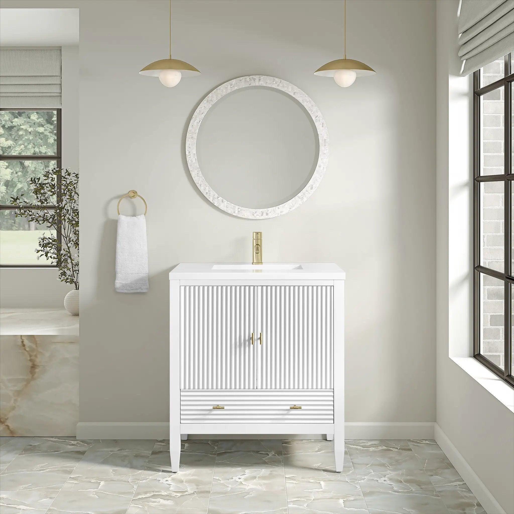 bright white vanity