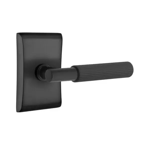 Emtek Straight Knurled Lever with T-Bar Stem and Neos Rose by Emtek