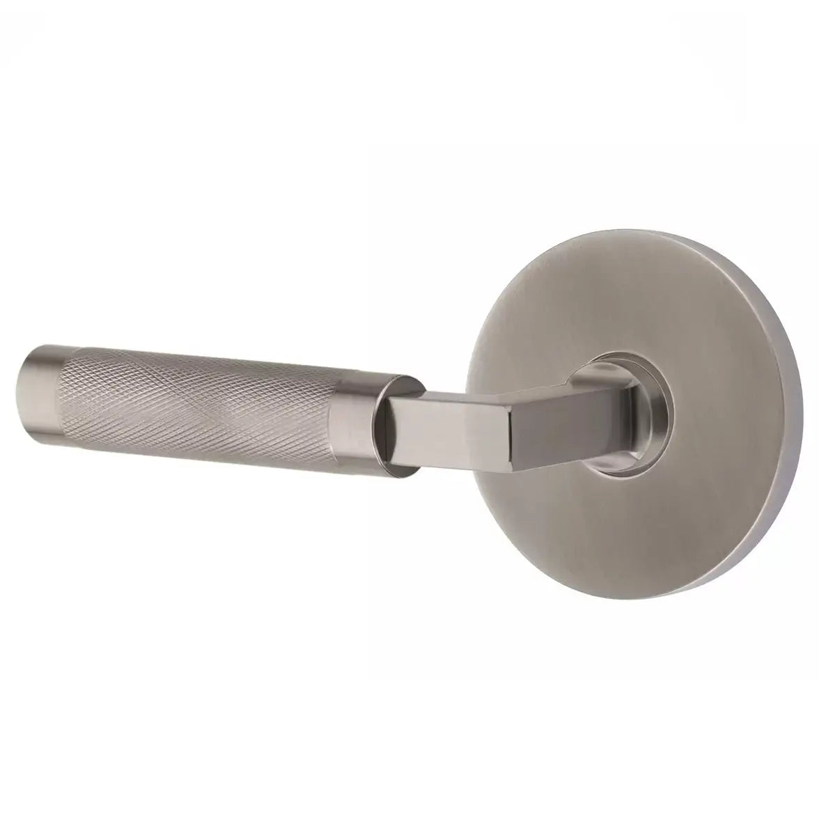 Emtek Knurled Lever with L-Square Stem and Disc Rose by Emtek