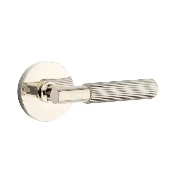 Emtek Straight Knurled Lever with T-Bar Stem and Disk Rose by Emtek