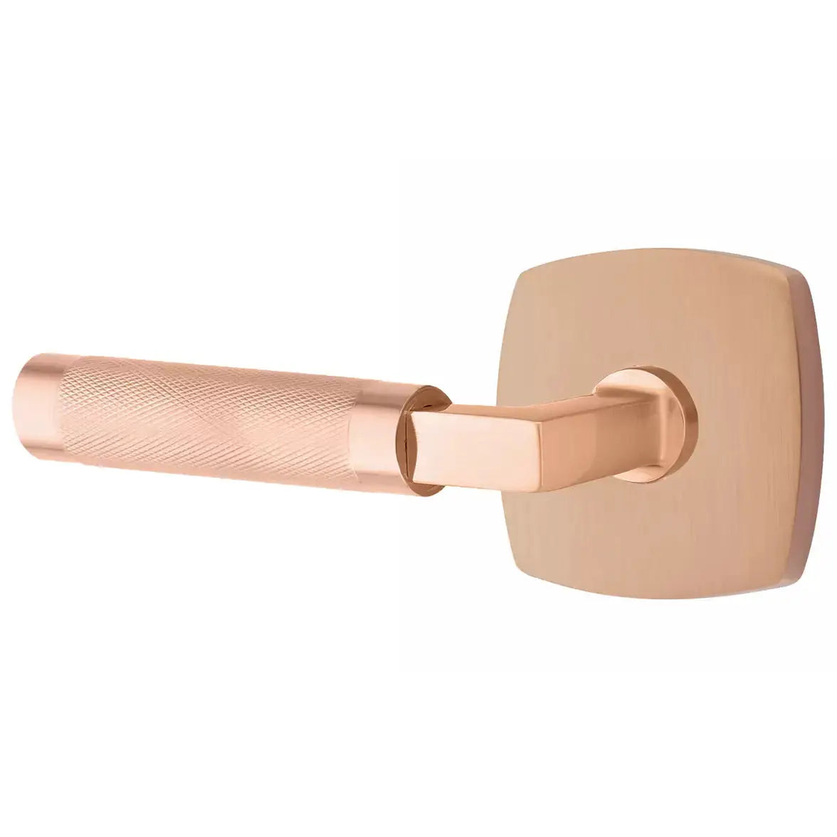 Emtek Knurled Lever with L-Square Stem and Urban Modern Rose