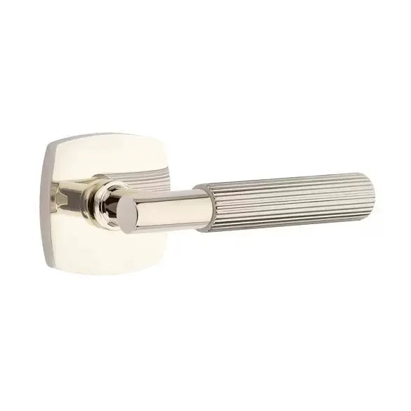 Emtek Straight Knurled Lever with T-Bar Stem and Urban Modern Rose by Emtek