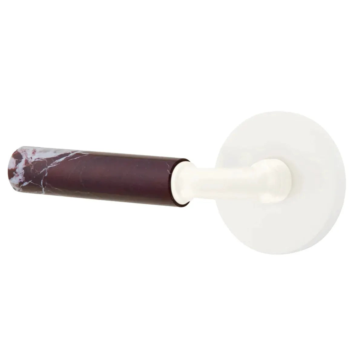 Emtek Rosso Levanto Marble Lever with Disk Rosette and R-Bar Stem by Emtek