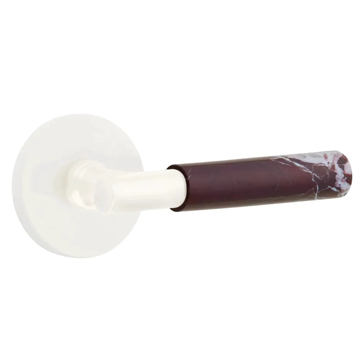 Emtek Rosso Levanto Marble Lever with Disk Rosette and T-Bar Stem by Emtek
