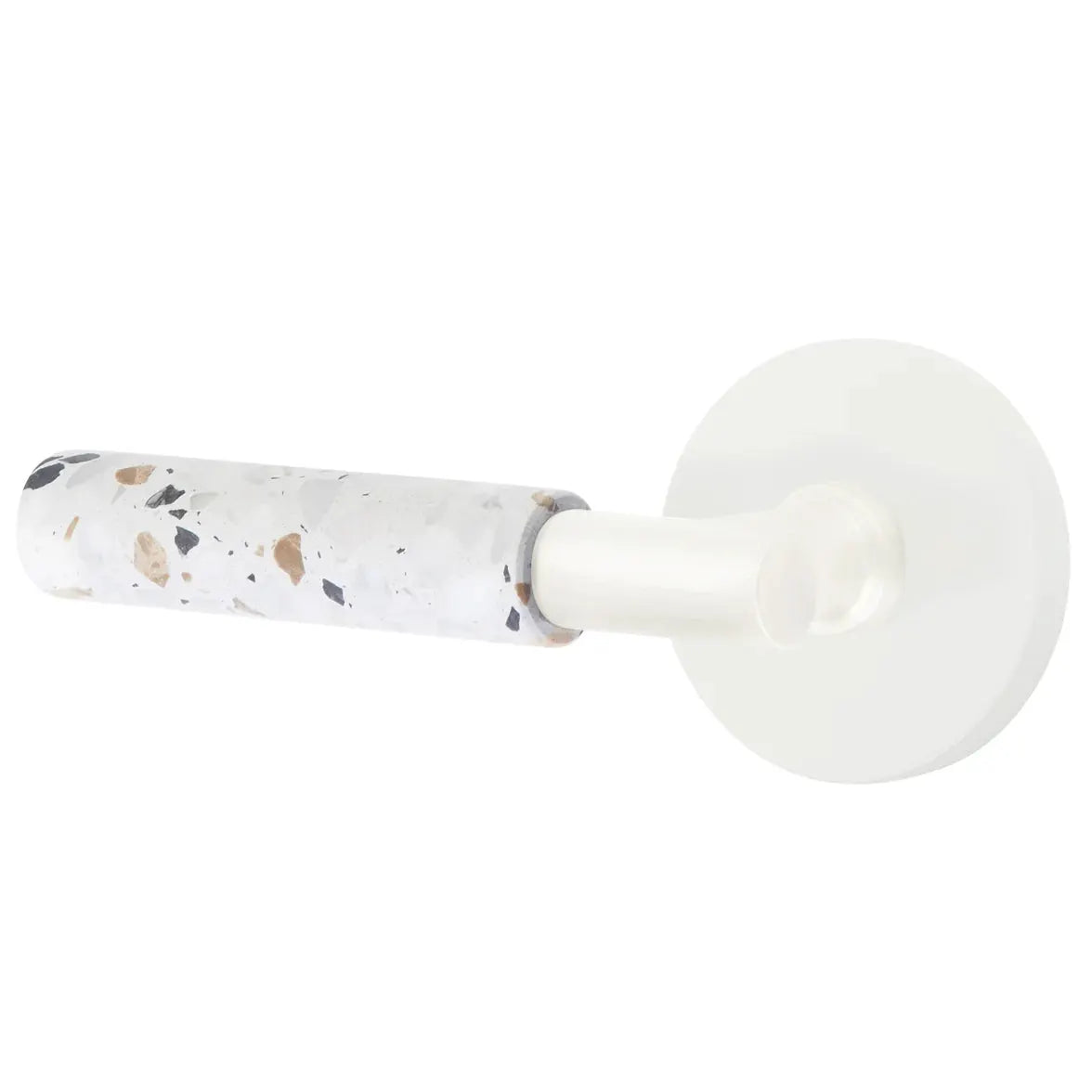 Emtek Light Terrazzo Lever with Disk Rosette and T-Bar Stem by Emtek