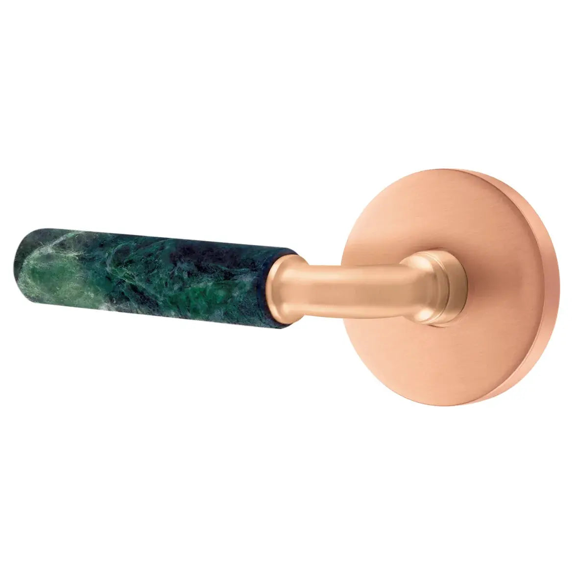 Emtek Green Marble Lever with Disk Rosette and R-Bar Stem by Emtek