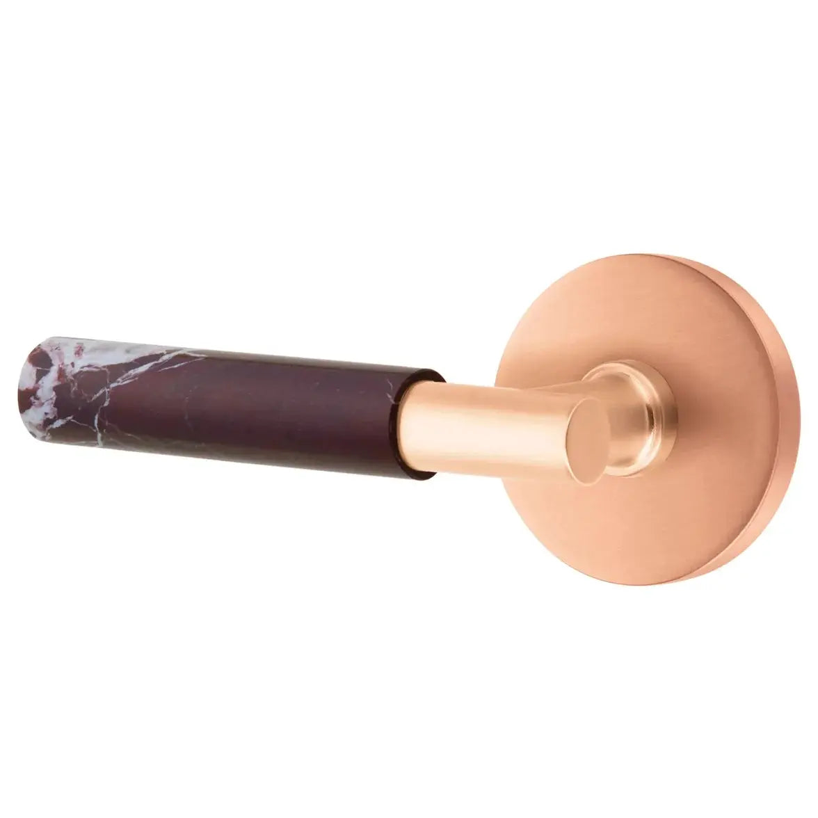 Emtek Rosso Levanto Marble Lever with Disk Rosette and T-Bar Stem by Emtek