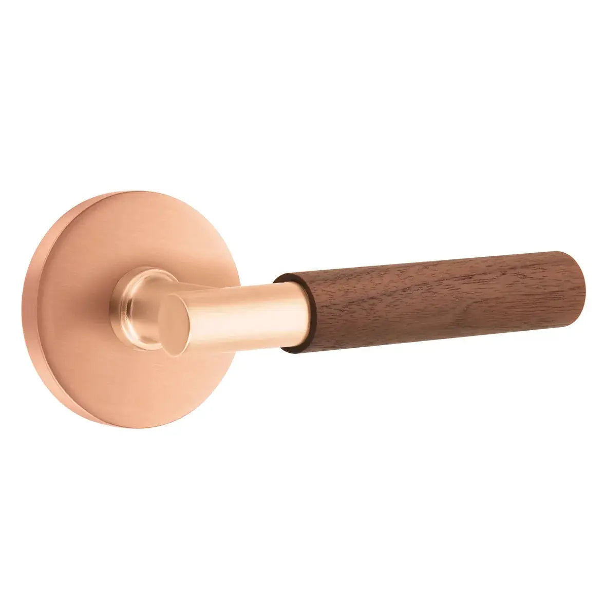 Emtek Walnut Lever with Disk Rosette and T-Bar Stem by Emtek