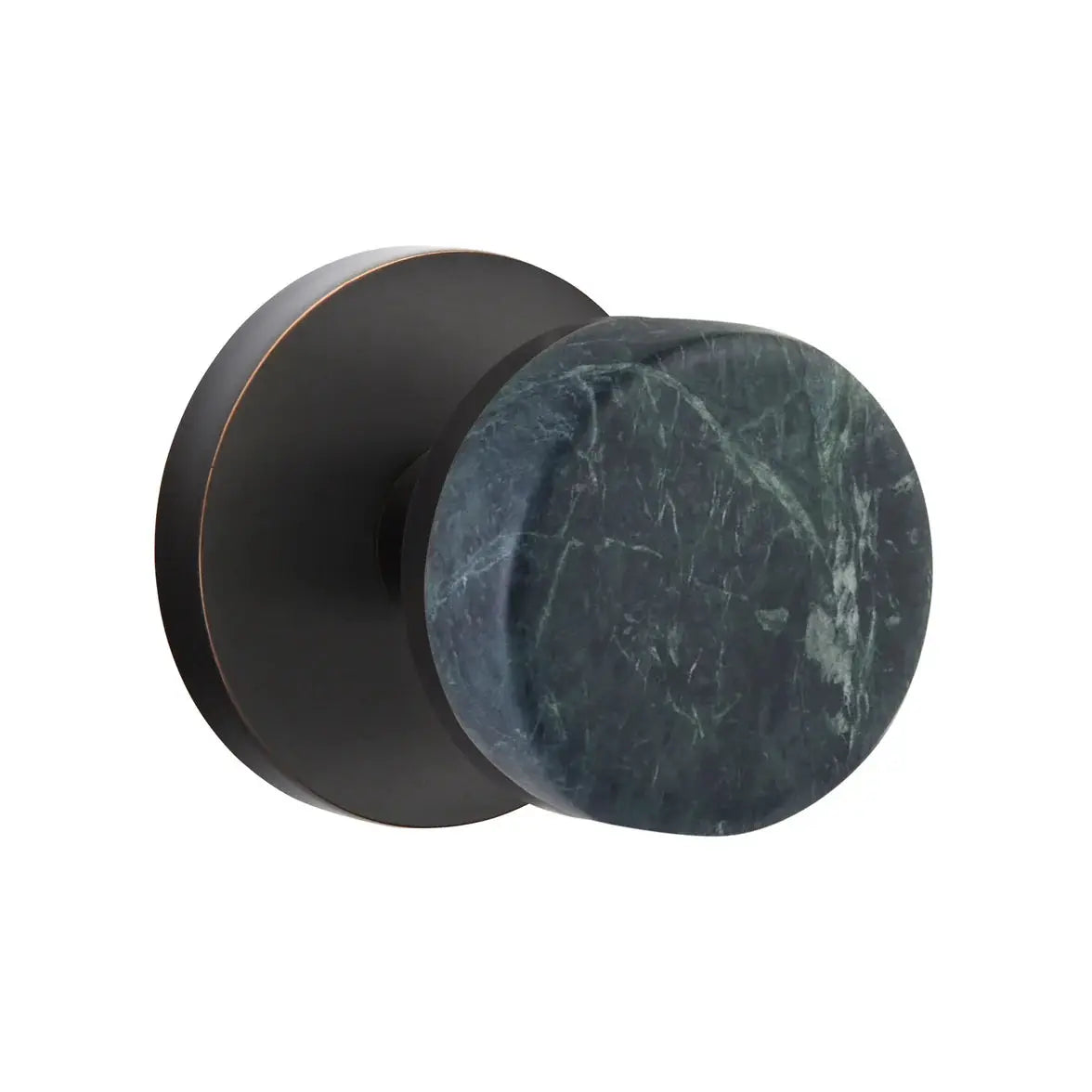 Emtek Green Marble Knob with Disk Rosette and Conical Stem by Emtek