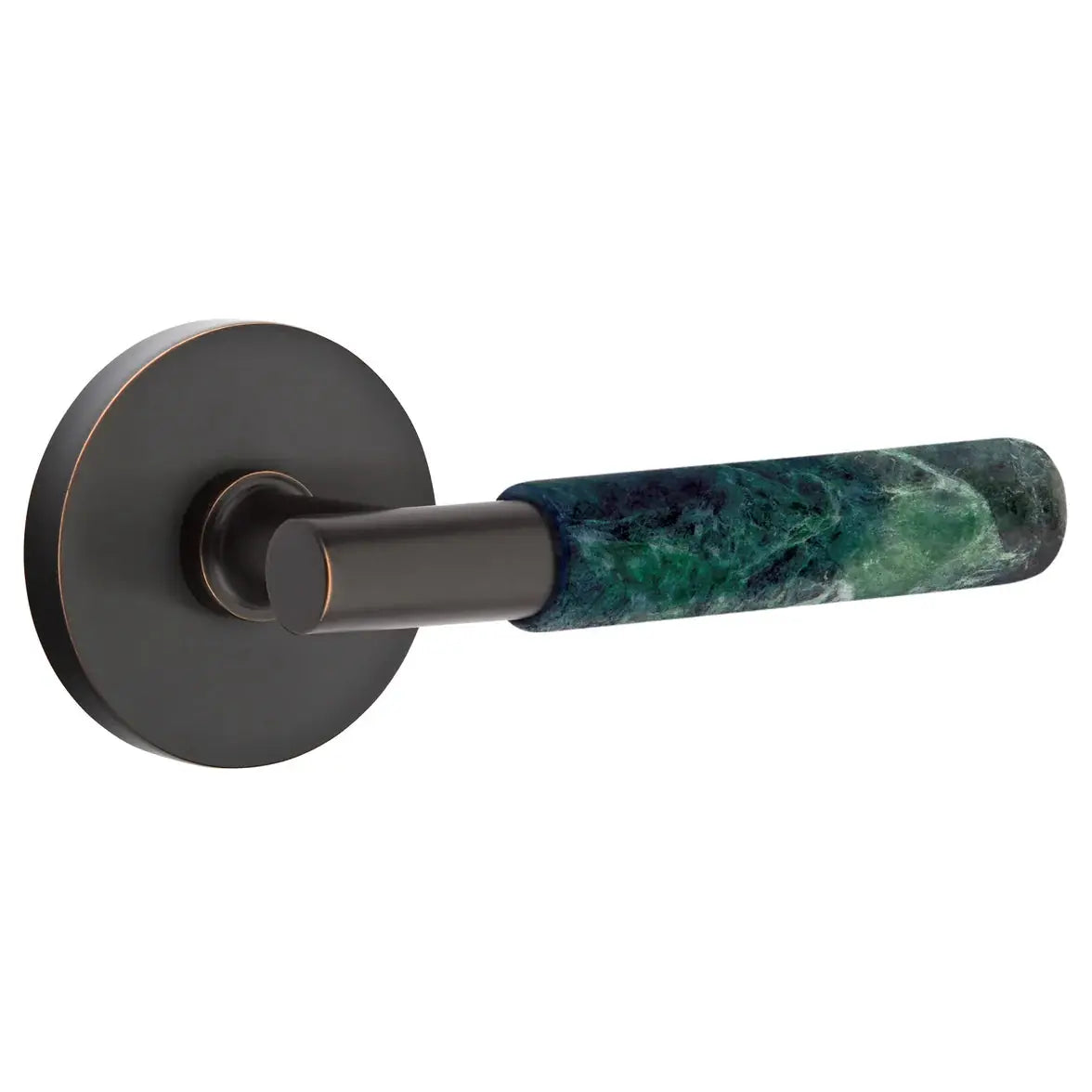 Emtek Green Marble Lever with Disk Rosette and T-Bar Stem by Emtek