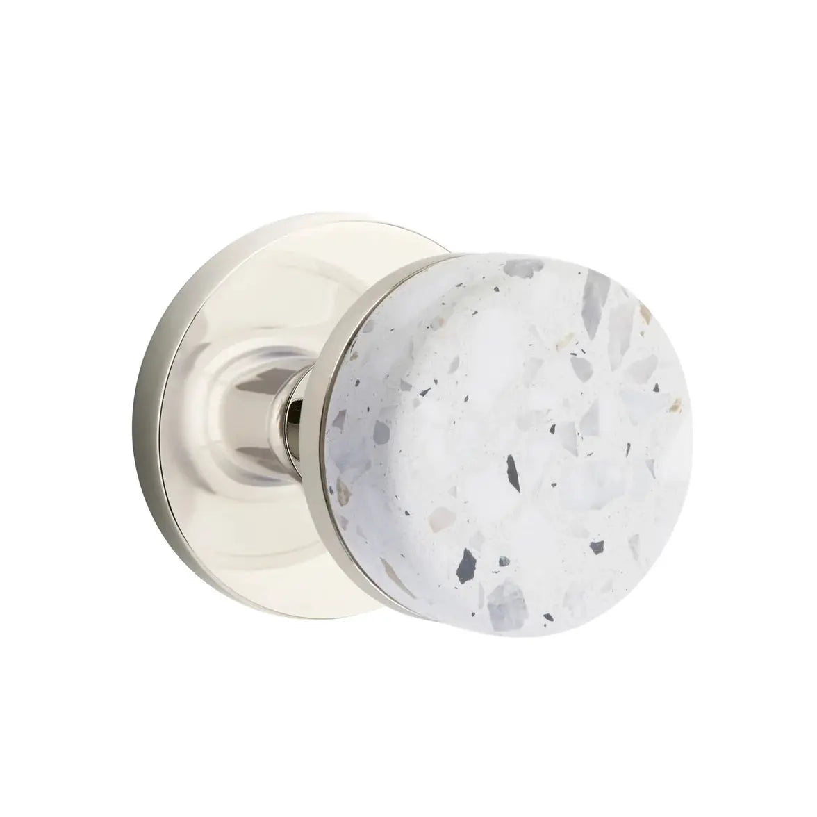 Emtek Light Terrazzo Knob with Disk Rosette and Conical Stem by Emtek