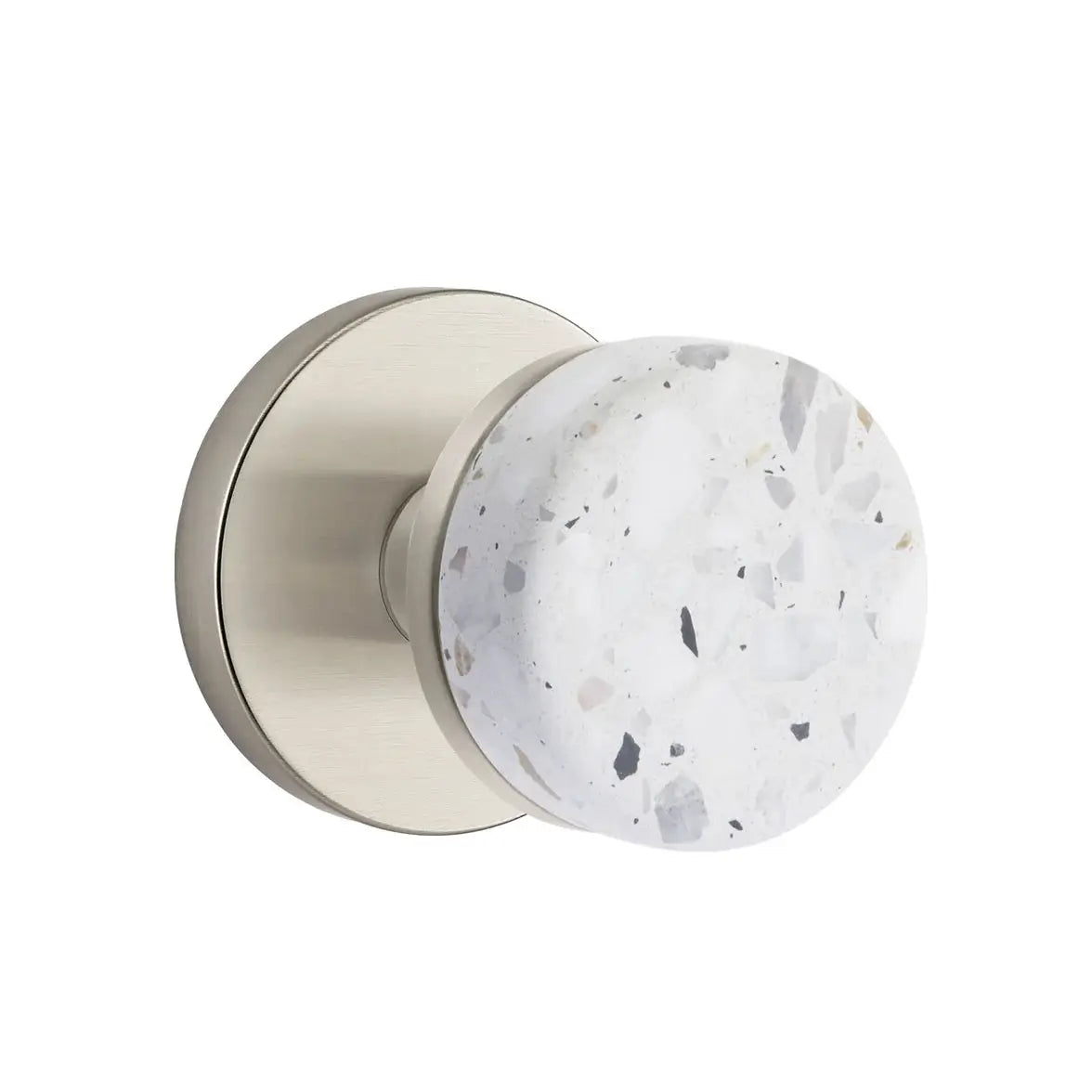 Emtek Light Terrazzo Knob with Disk Rosette and Conical Stem by Emtek