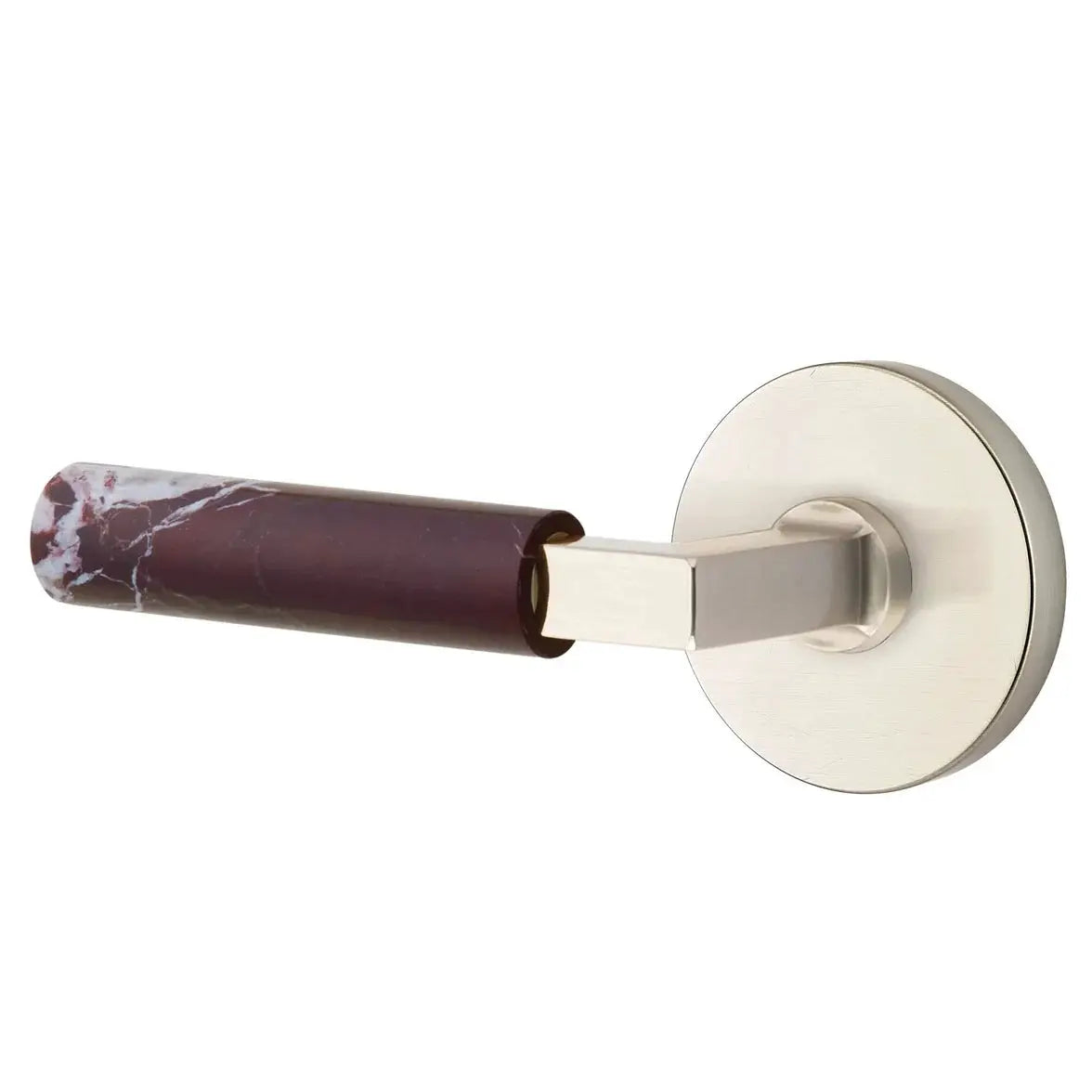 Emtek Rosso Levanto Marble Lever with Disk Rosette and L-Square Stem by Emtek