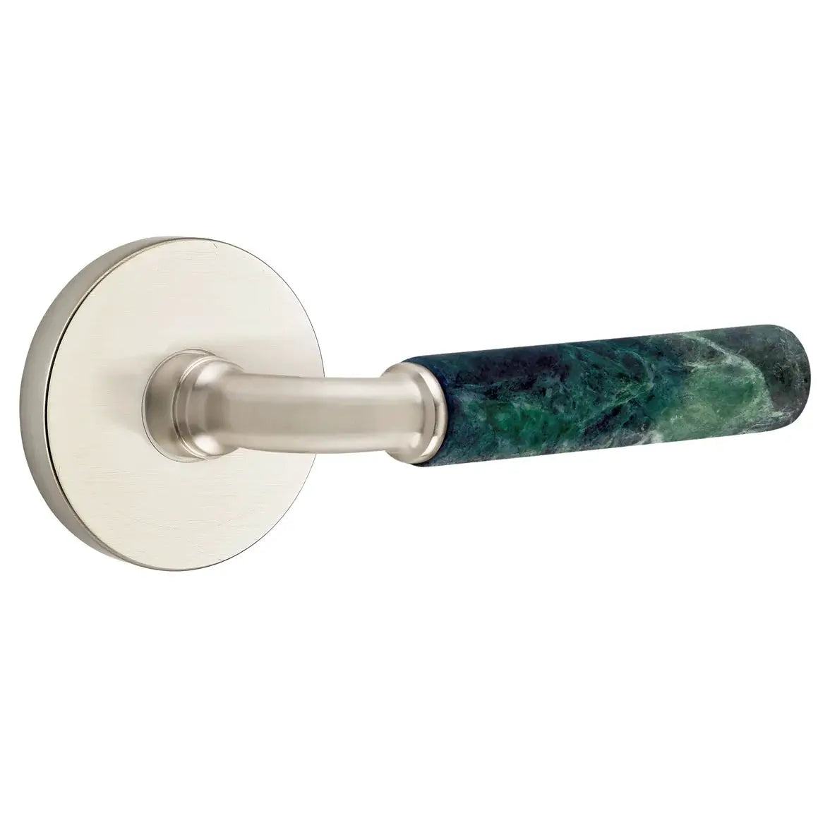 Emtek Green Marble Lever with Disk Rosette and R-Bar Stem by Emtek