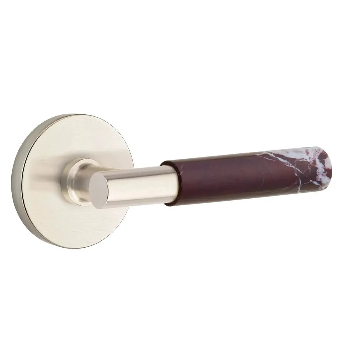 Emtek Rosso Levanto Marble Lever with Disk Rosette and T-Bar Stem by Emtek