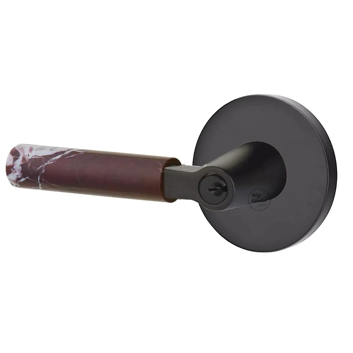 Emtek Rosso Levanto Marble Lever with Disk Rosette and L-Square Stem by Emtek