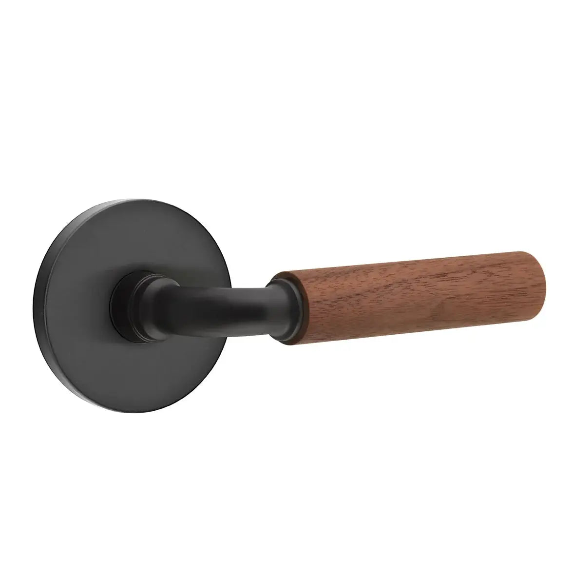Emtek Walnut Lever with Disk Rosette and R-Bar Stem by Emtek