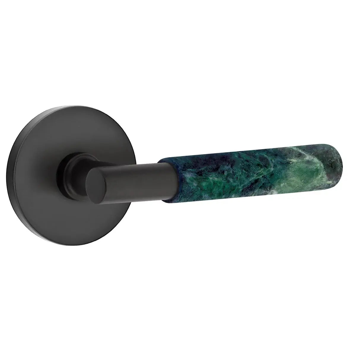 Emtek Green Marble Lever with Disk Rosette and T-Bar Stem by Emtek