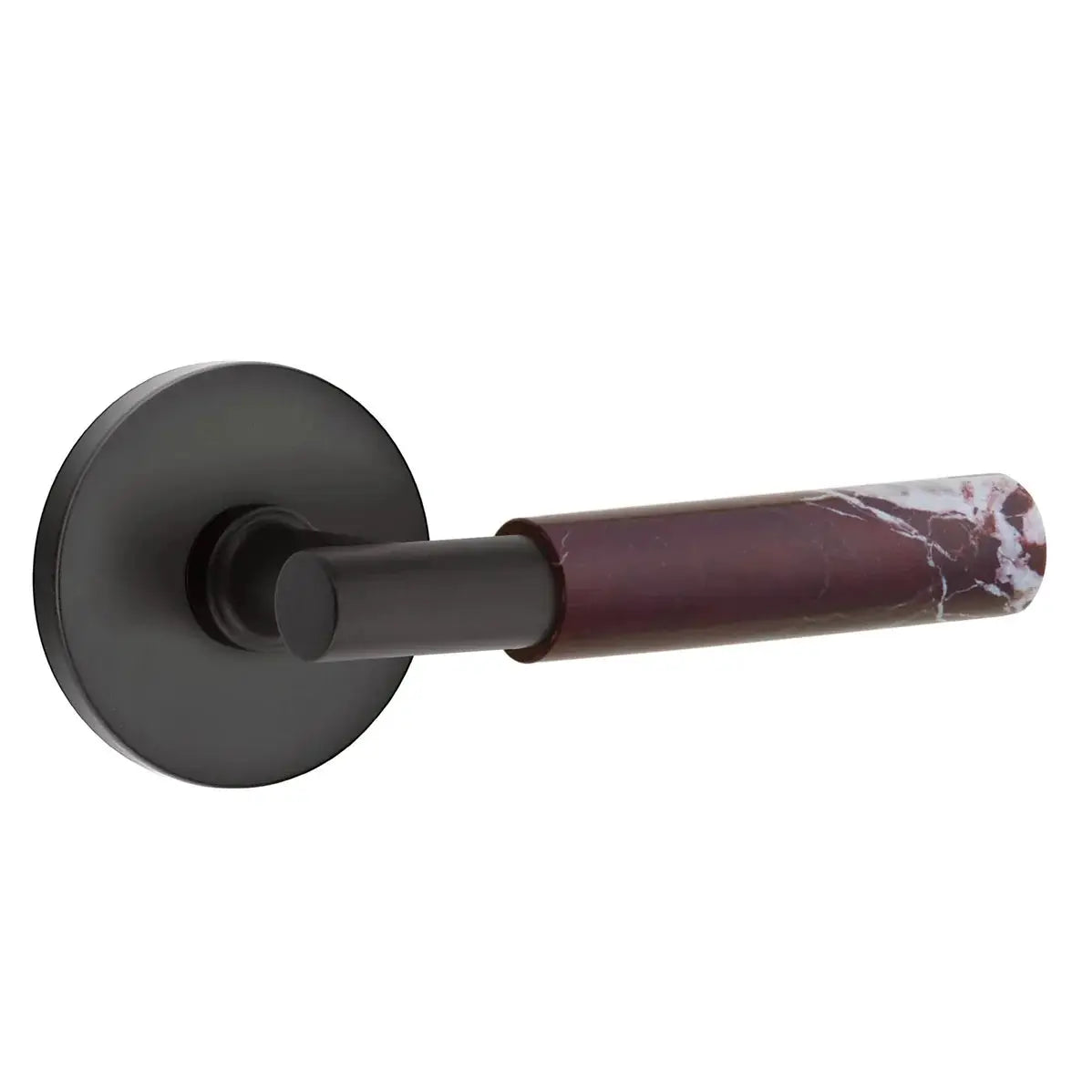 Emtek Rosso Levanto Marble Lever with Disk Rosette and T-Bar Stem by Emtek