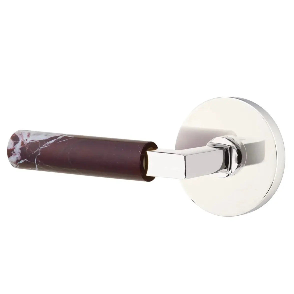 Emtek Rosso Levanto Marble Lever with Disk Rosette and L-Square Stem by Emtek