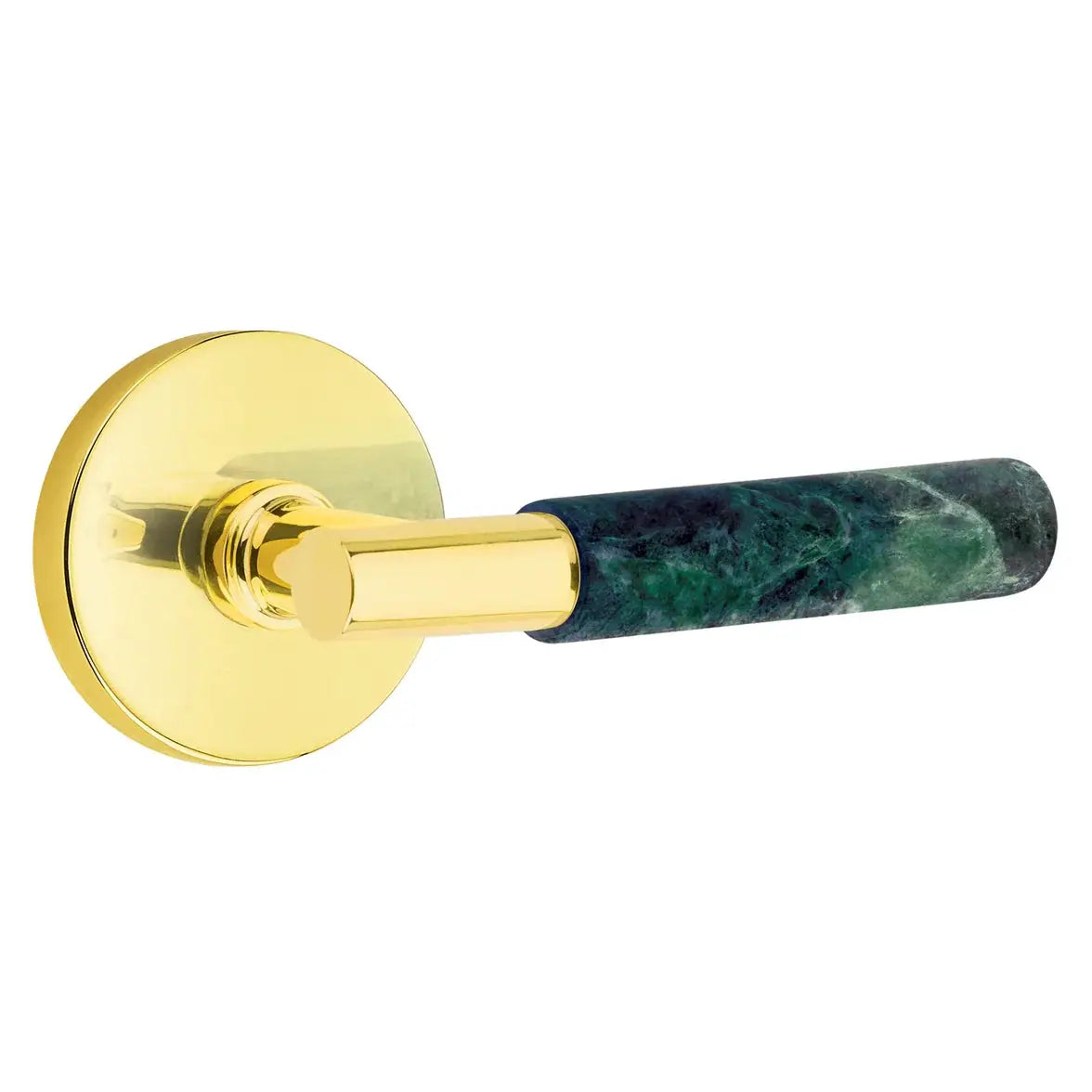 Emtek Green Marble Lever with Disk Rosette and T-Bar Stem by Emtek