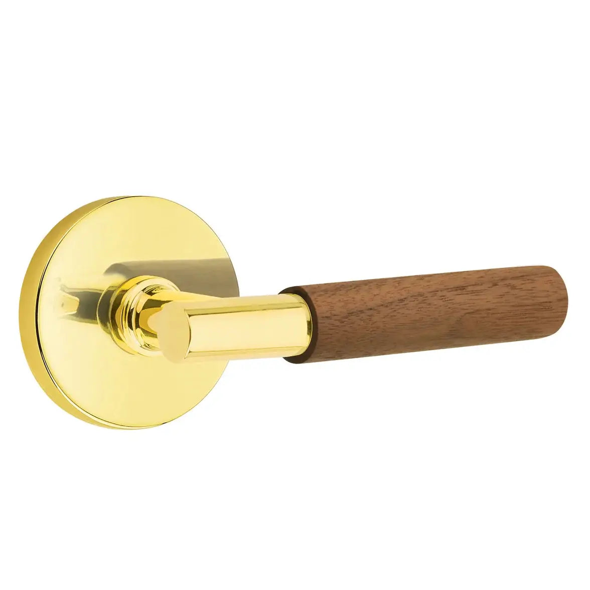 Emtek Walnut Lever with Disk Rosette and T-Bar Stem by Emtek