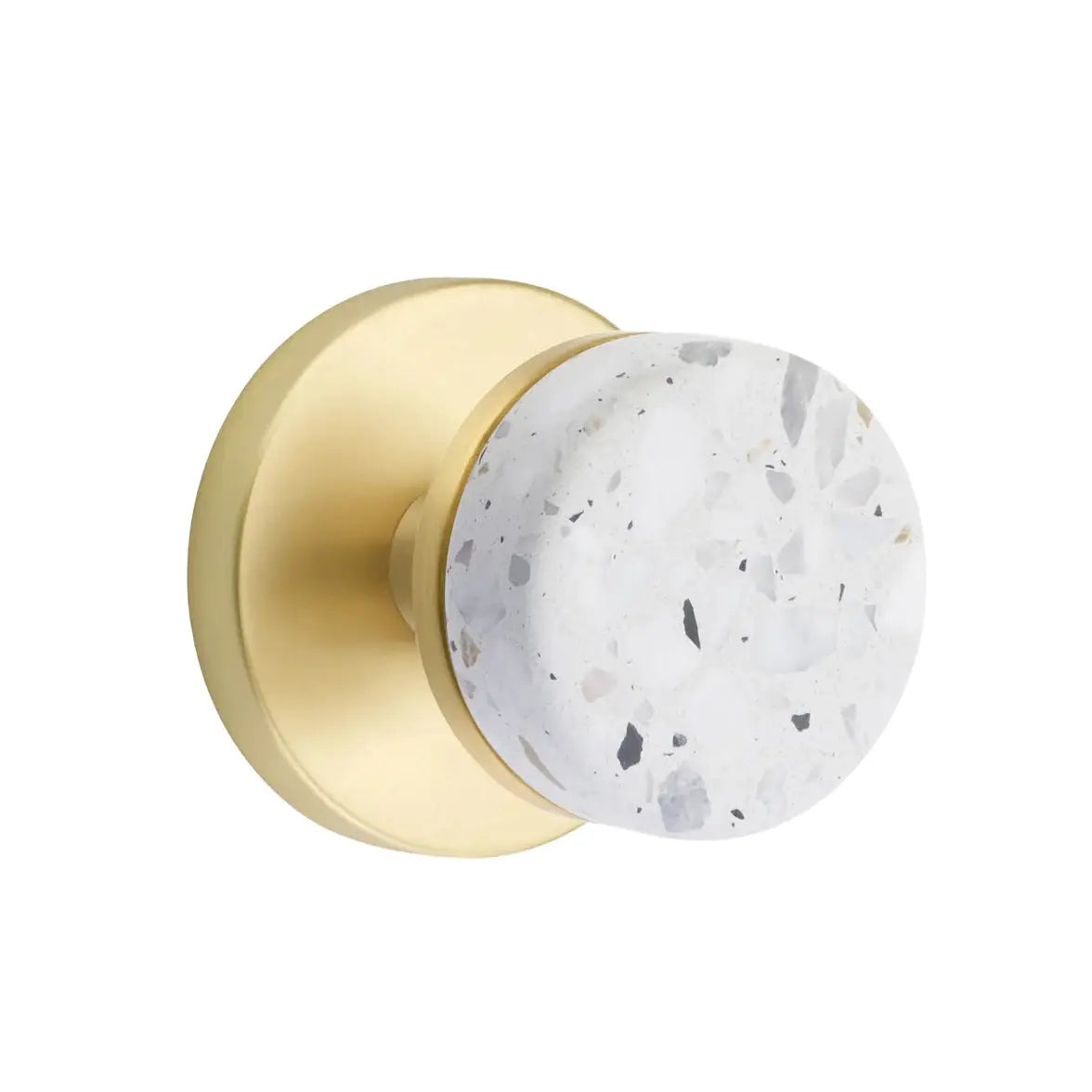 Emtek Light Terrazzo Knob with Disk Rosette and Conical Stem by Emtek