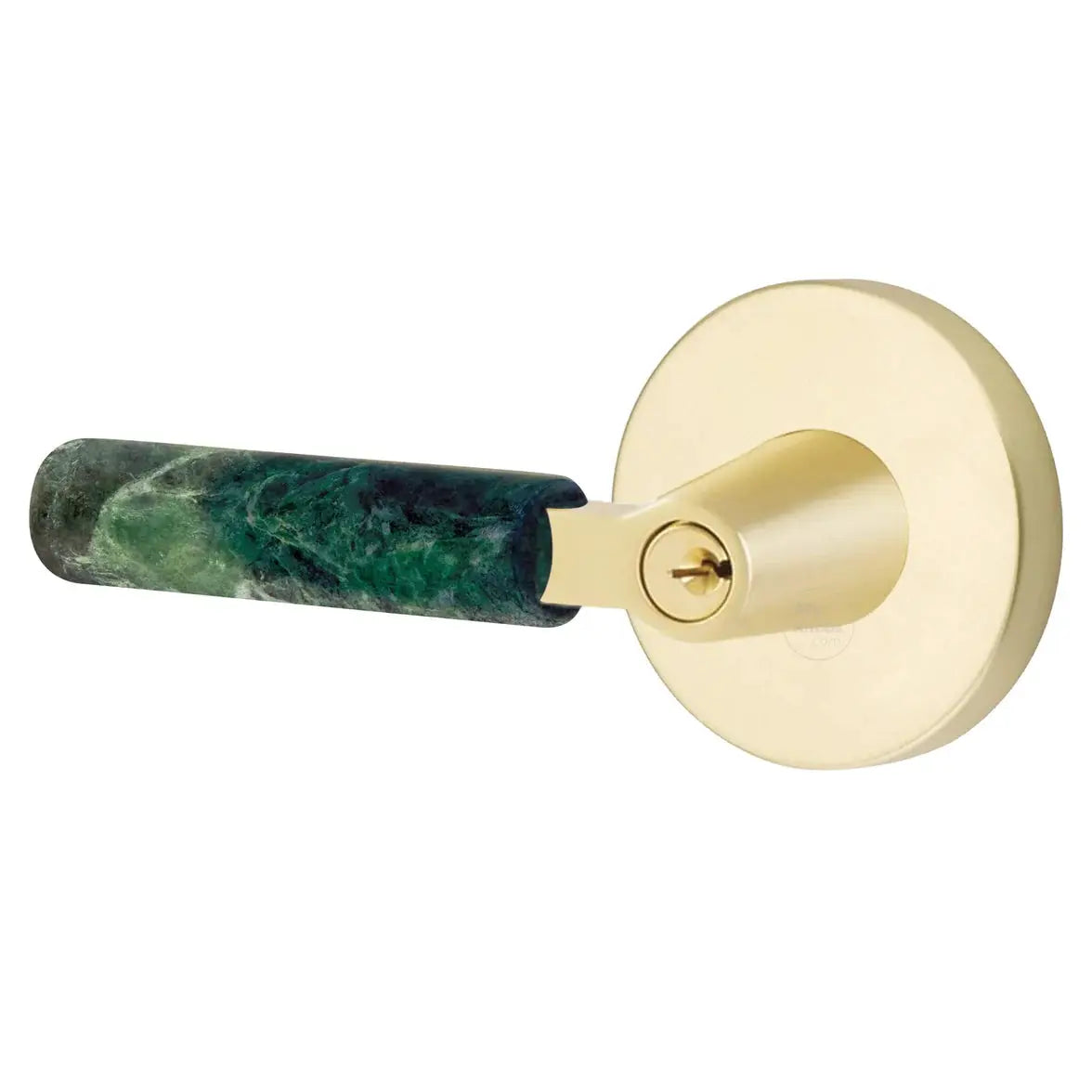 Emtek Green Marble Lever with Disk Rosette and L-Square Stem by Emtek