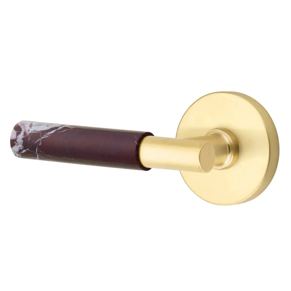 Emtek Rosso Levanto Marble Lever with Disk Rosette and T-Bar Stem by Emtek