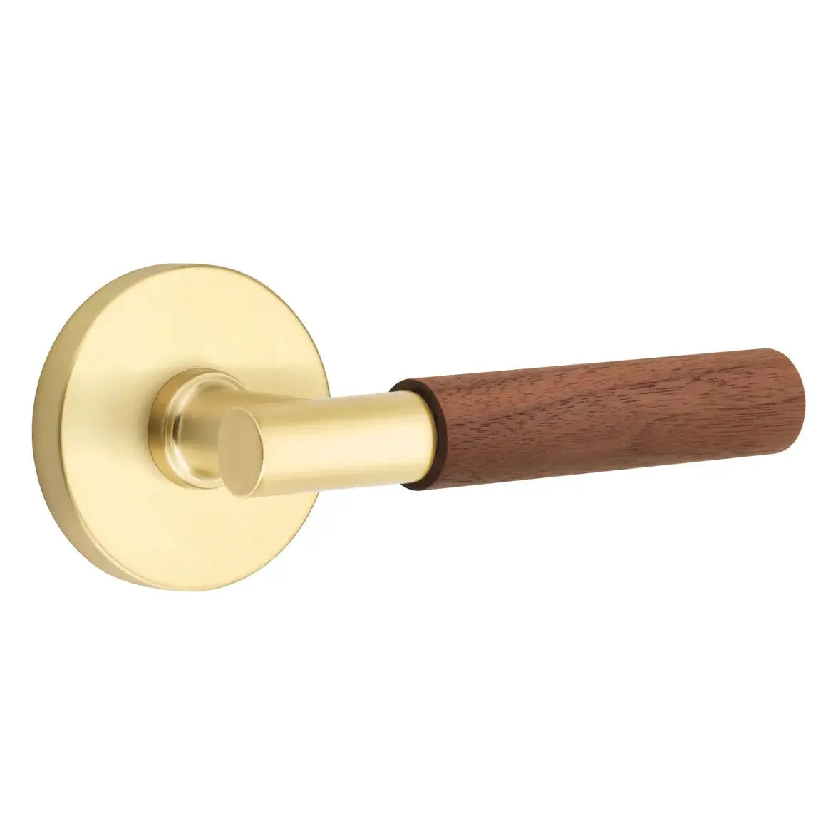 Emtek Walnut Lever with Disk Rosette and T-Bar Stem by Emtek