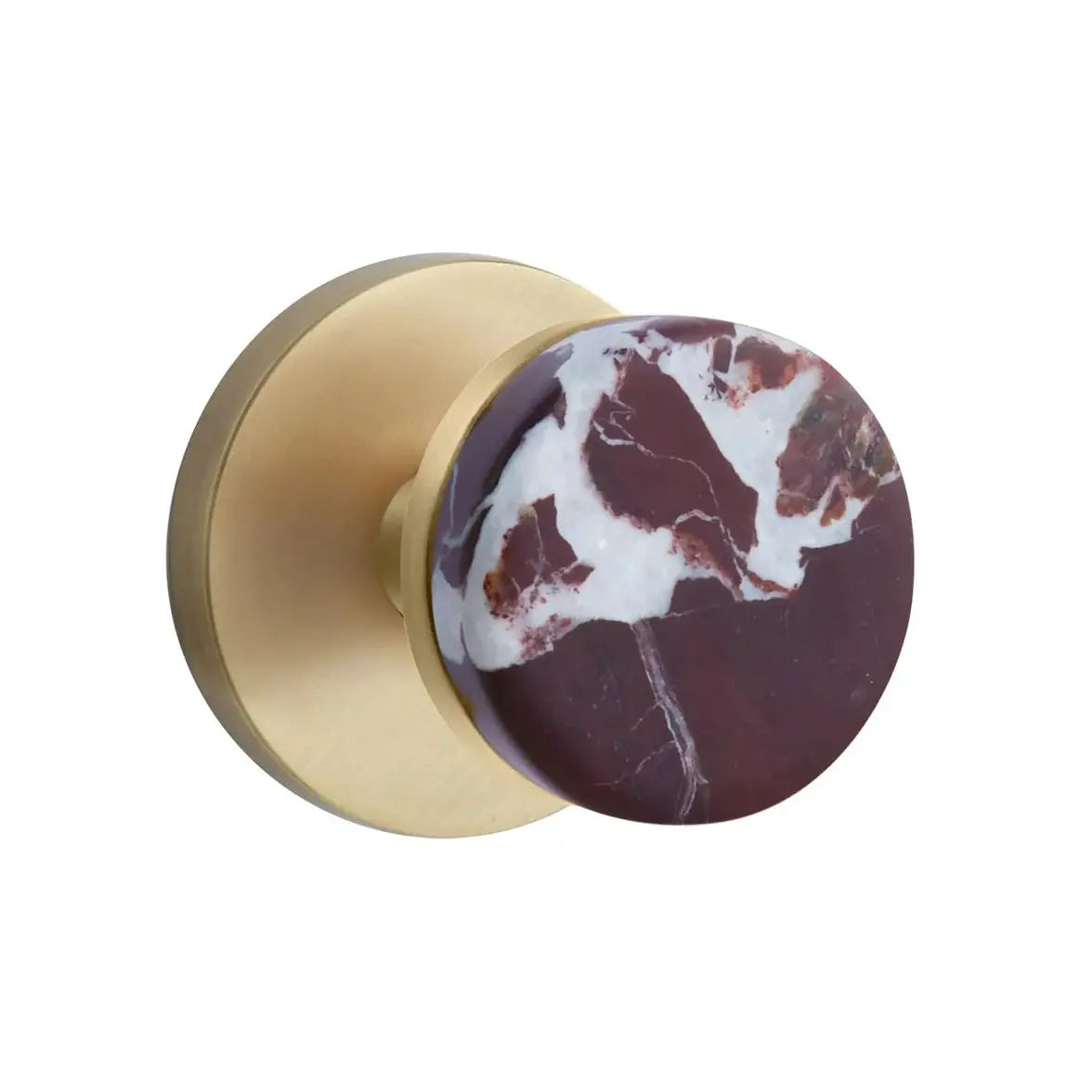 Emtek Rosso Levanto Marble Knob with Disk Rosette and Conical Stem by Emtek