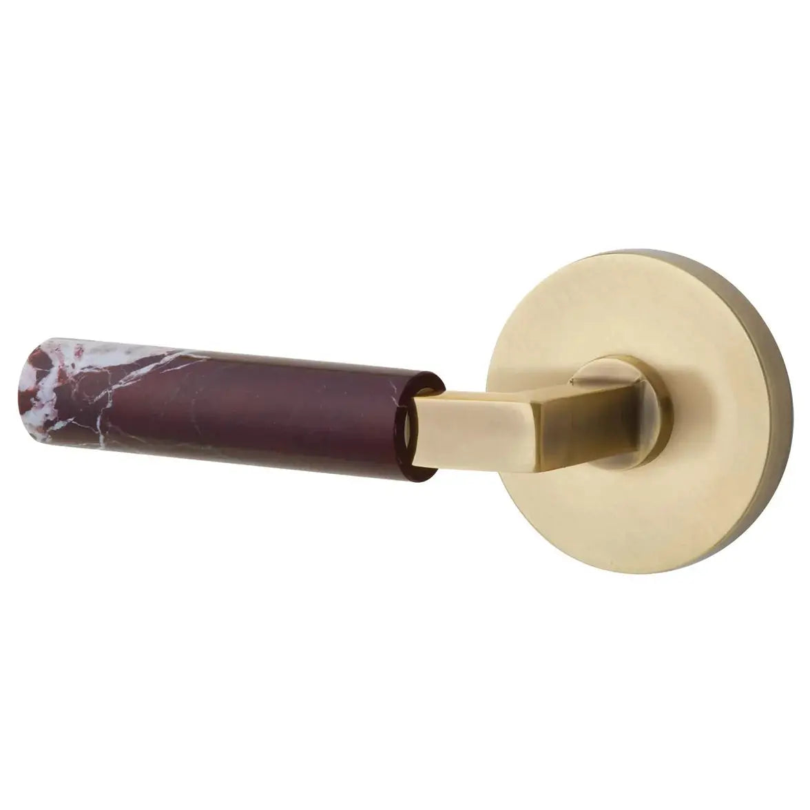 Emtek Rosso Levanto Marble Lever with Disk Rosette and L-Square Stem by Emtek