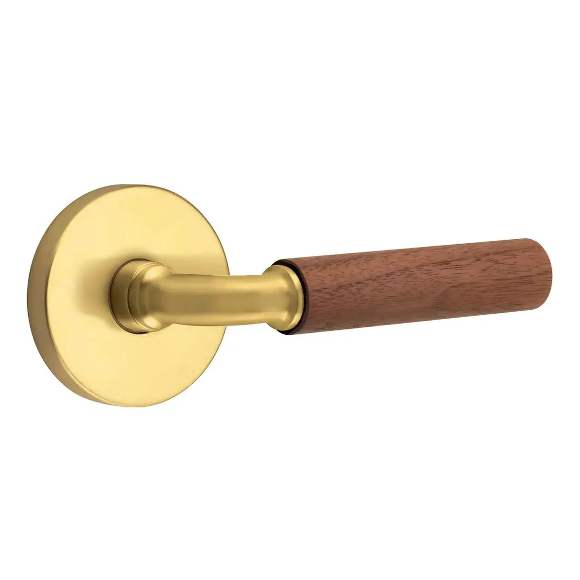 Emtek Walnut Lever with Disk Rosette and R-Bar Stem by Emtek
