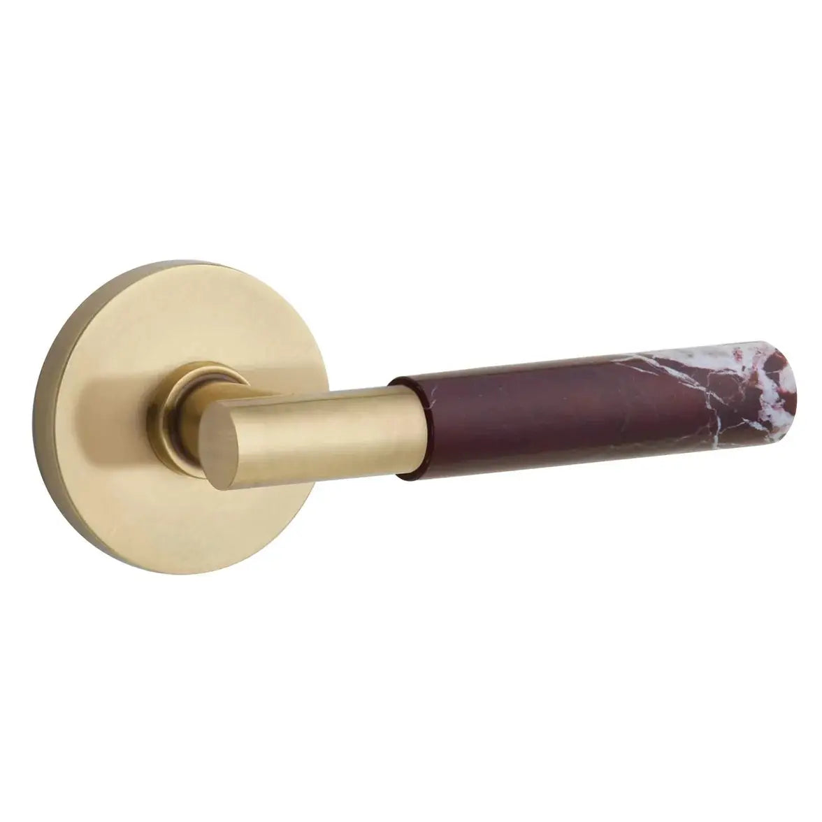 Emtek Rosso Levanto Marble Lever with Disk Rosette and T-Bar Stem by Emtek