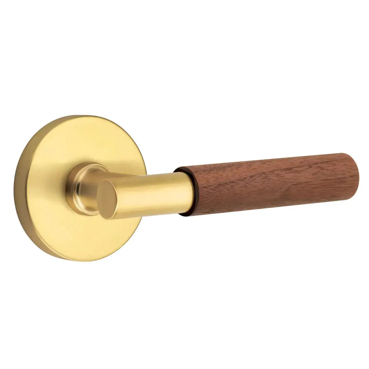 Emtek Walnut Lever with Disk Rosette and T-Bar Stem by Emtek