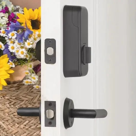 flat black door deadbolt