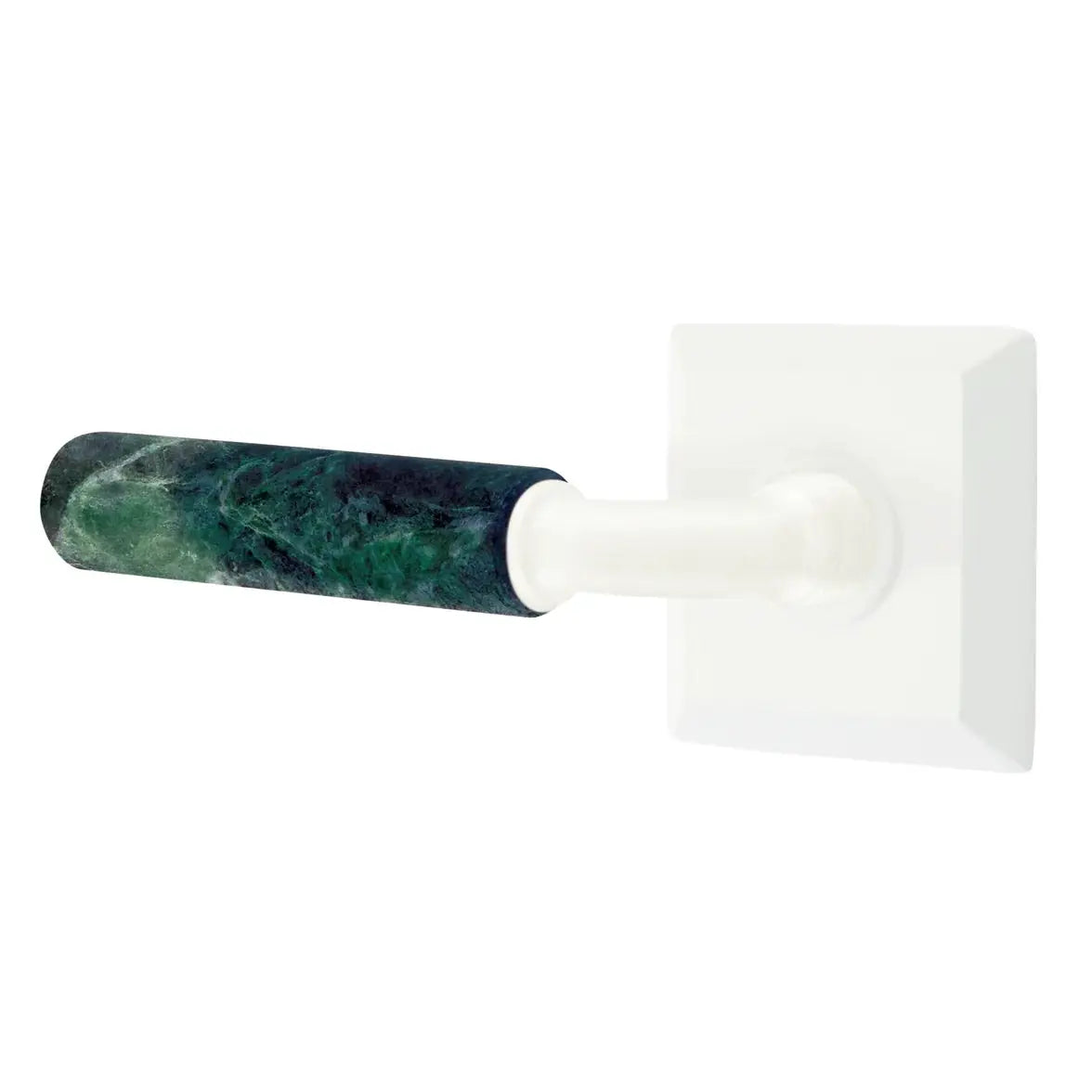 Emtek Green Marble Lever with Quincy Rosette and R-Bar Stem by Emtek