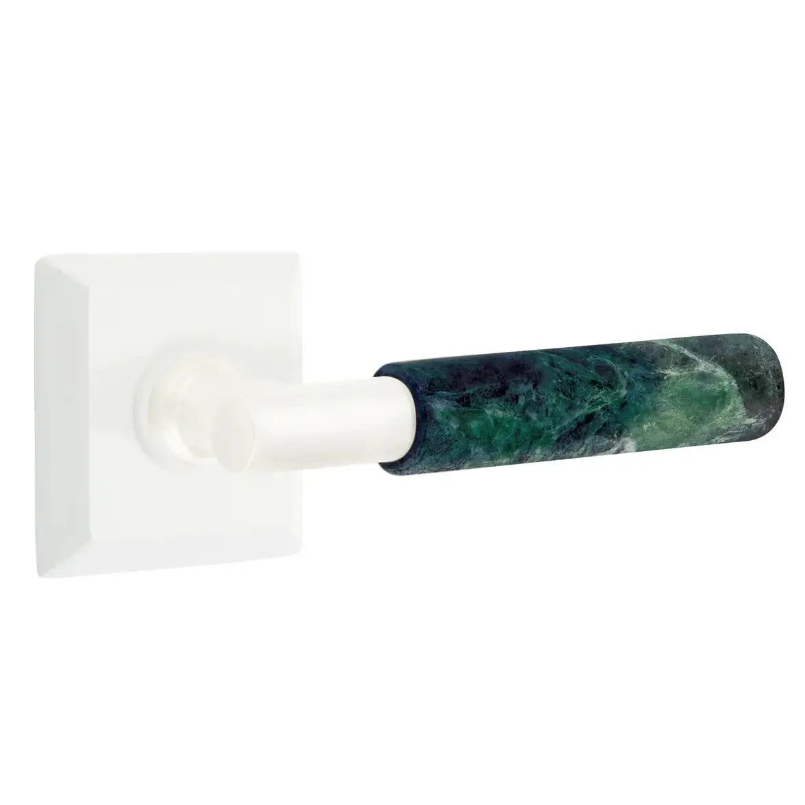 Emtek Green Marble Lever with Quincy Rosette and T-Bar Stem by Emtek
