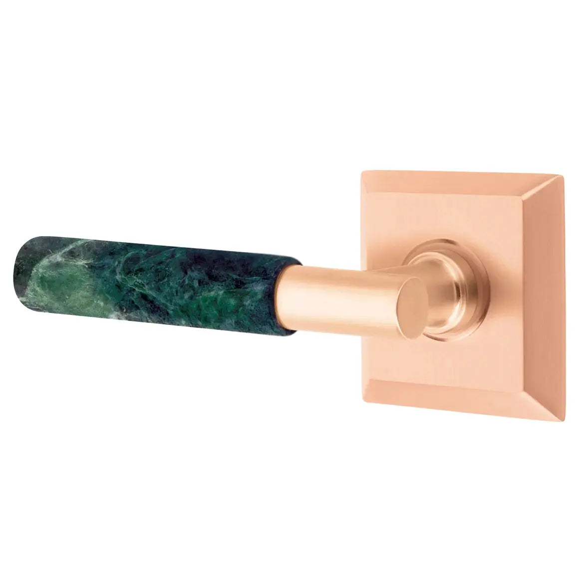 Emtek Green Marble Lever with Quincy Rosette and T-Bar Stem by Emtek