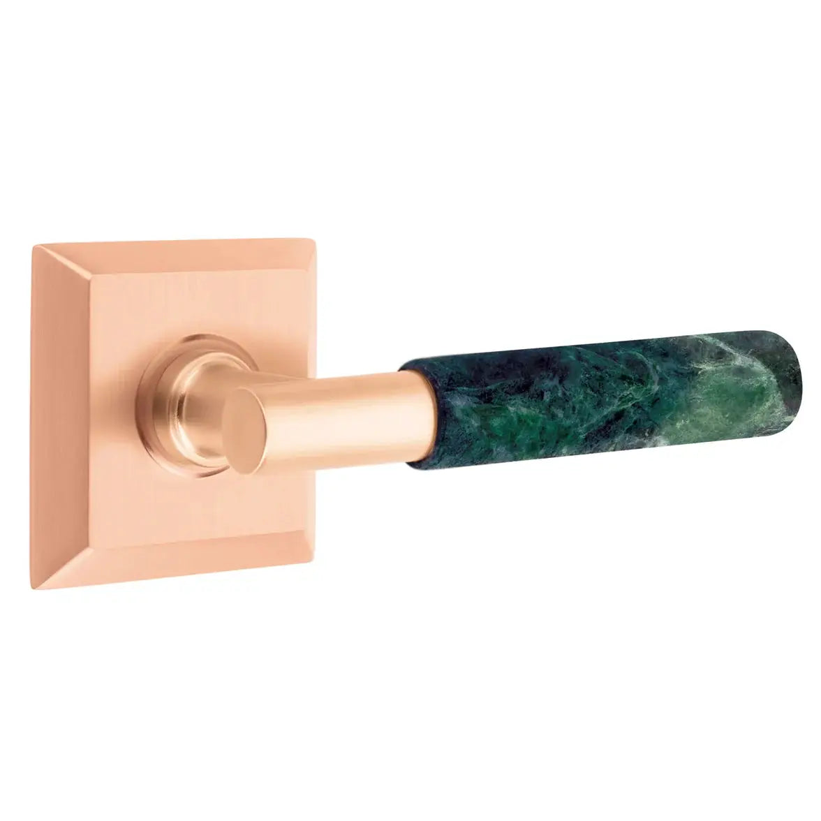 Emtek Green Marble Lever with Quincy Rosette and T-Bar Stem by Emtek