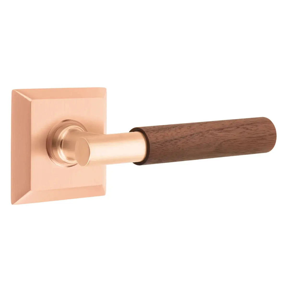Emtek Walnut Lever with Quincy Rosette and T-Bar Stem by Emtek