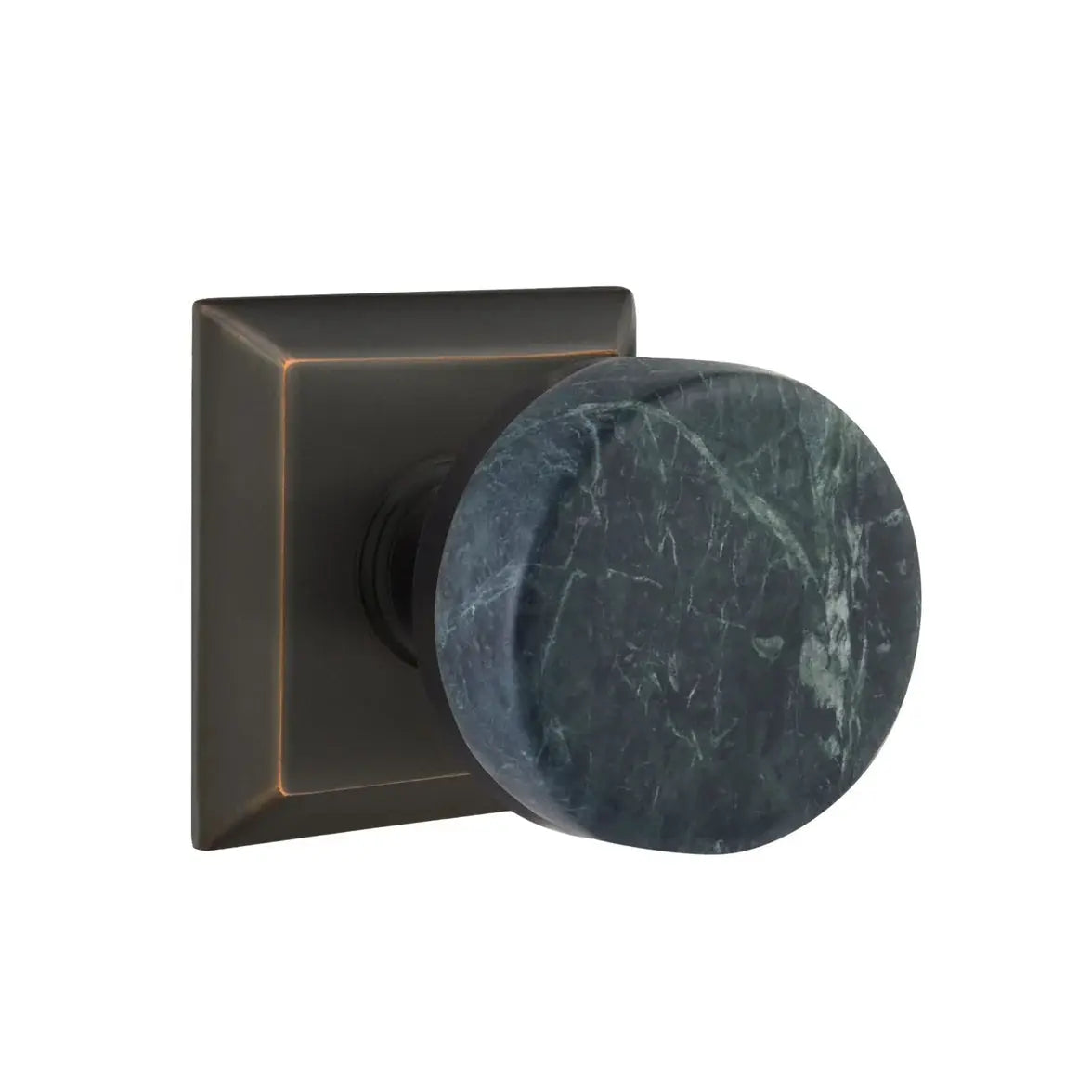 Emtek Green Marble Knob with Quincy Rosette and Conical Stem by Emtek