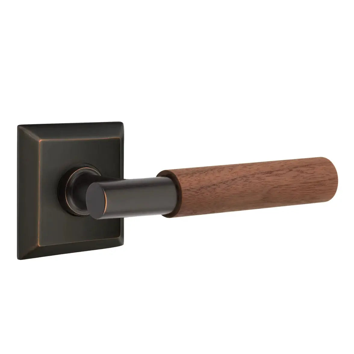 Emtek Walnut Lever with Quincy Rosette and T-Bar Stem by Emtek
