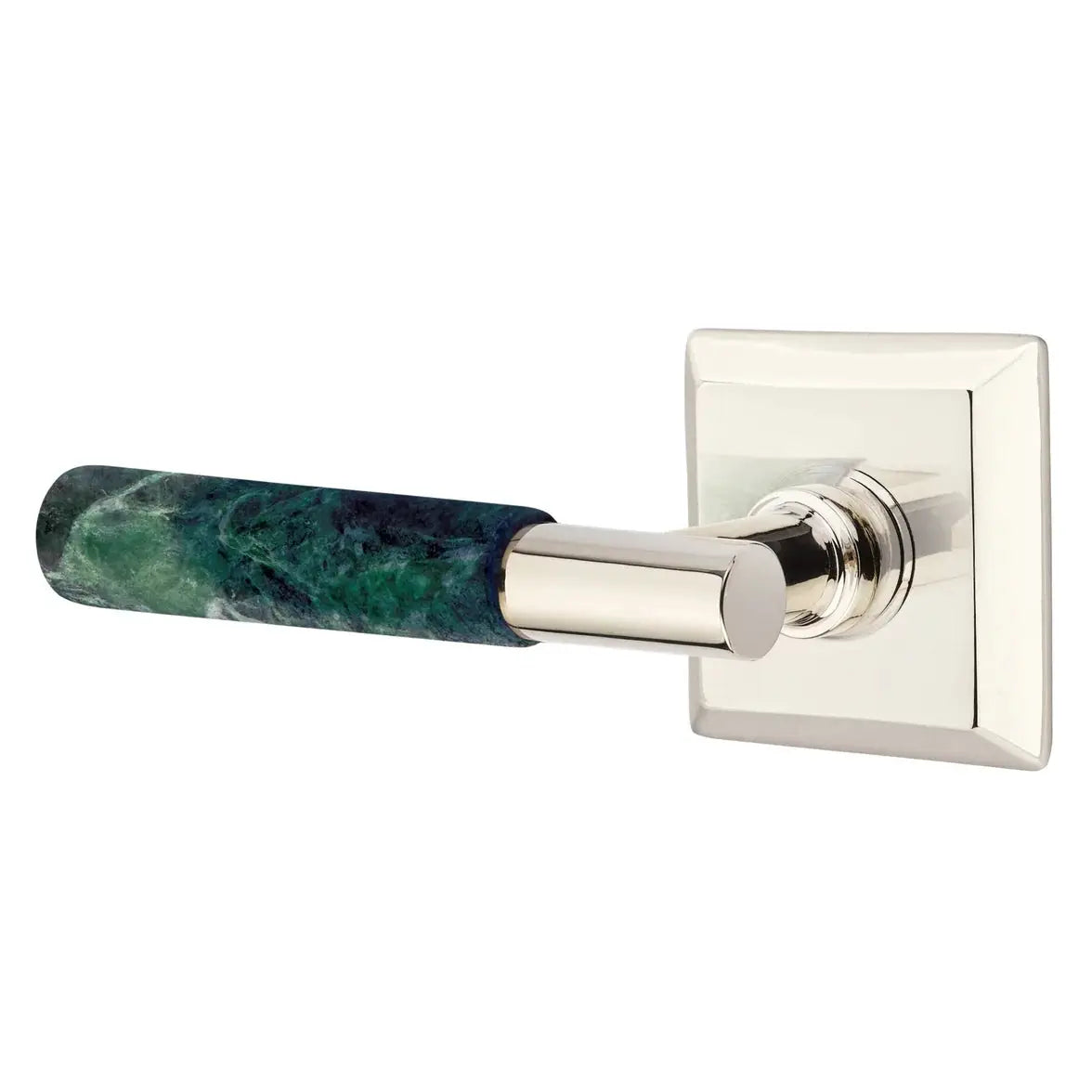 Emtek Green Marble Lever with Quincy Rosette and T-Bar Stem by Emtek