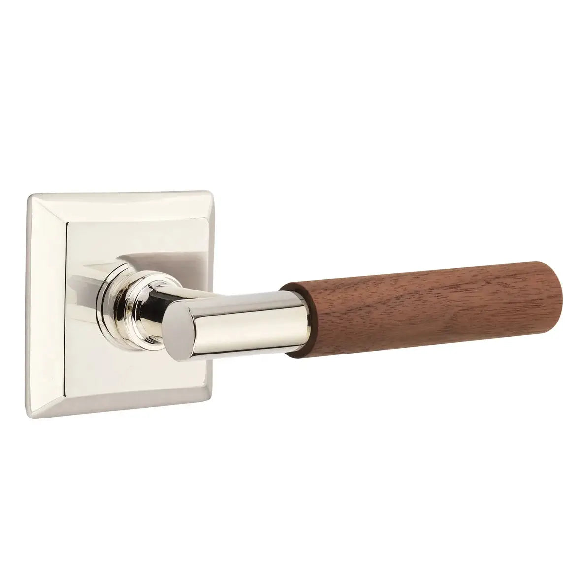 Emtek Walnut Lever with Quincy Rosette and T-Bar Stem by Emtek