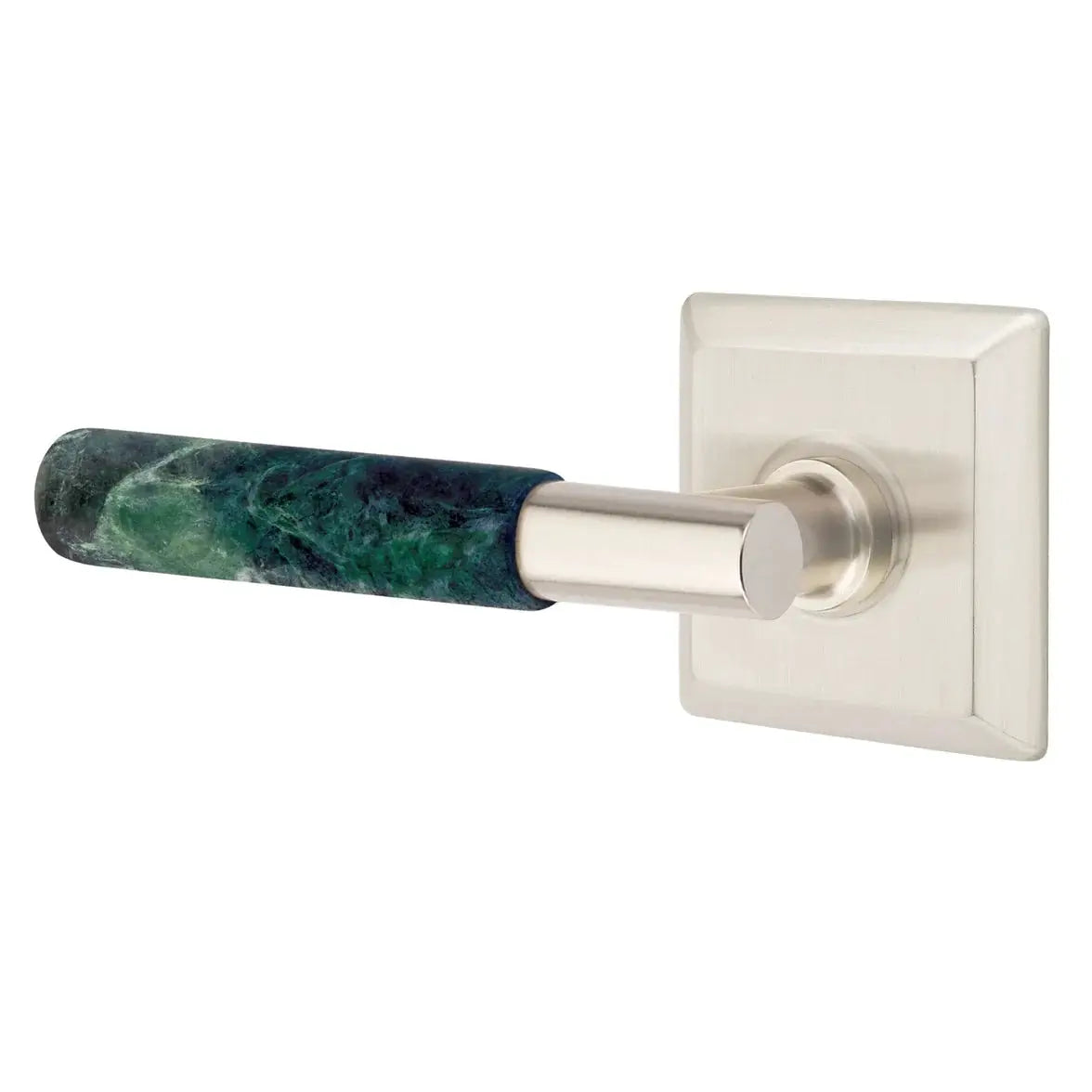 Emtek Green Marble Lever with Quincy Rosette and T-Bar Stem by Emtek
