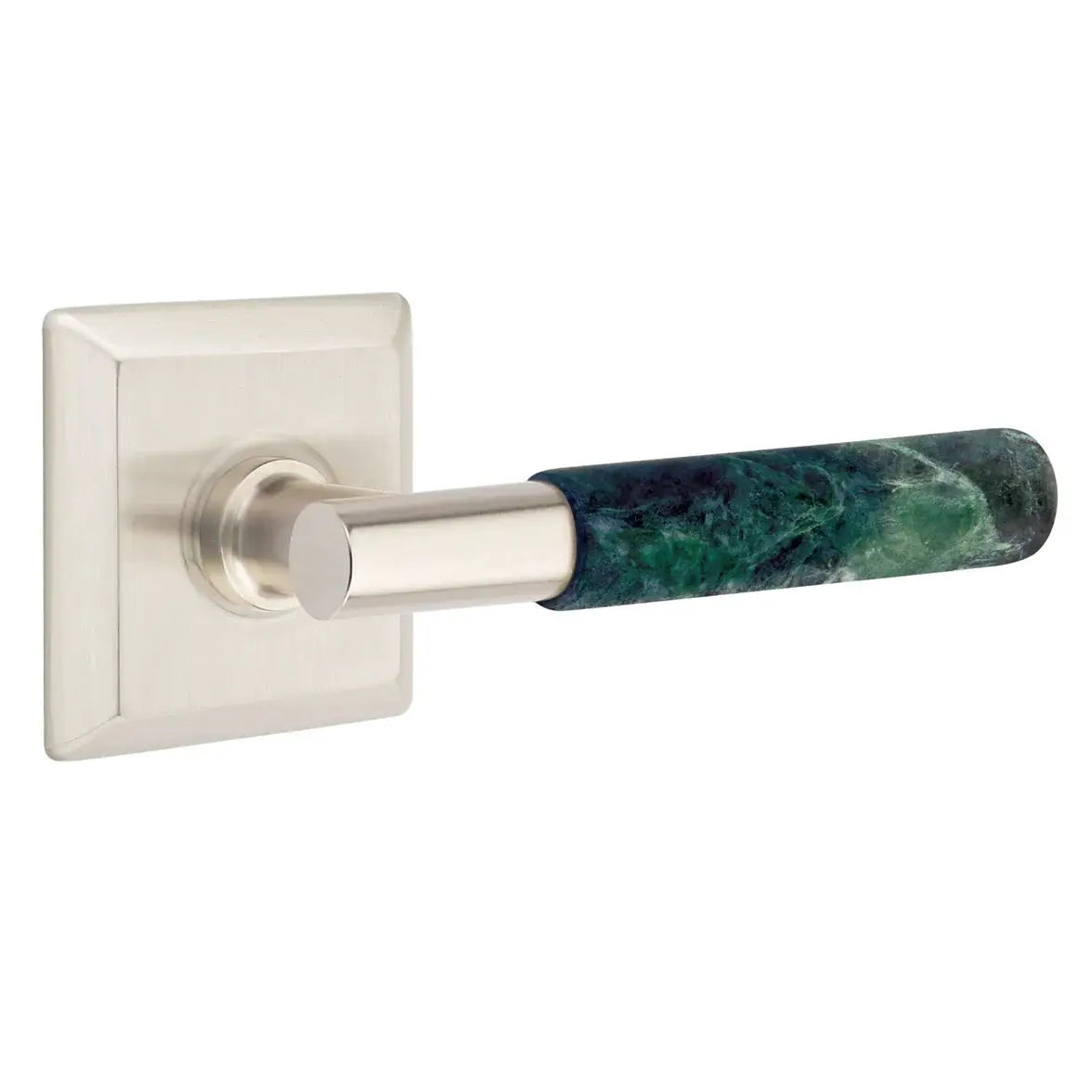 Emtek Green Marble Lever with Quincy Rosette and T-Bar Stem by Emtek