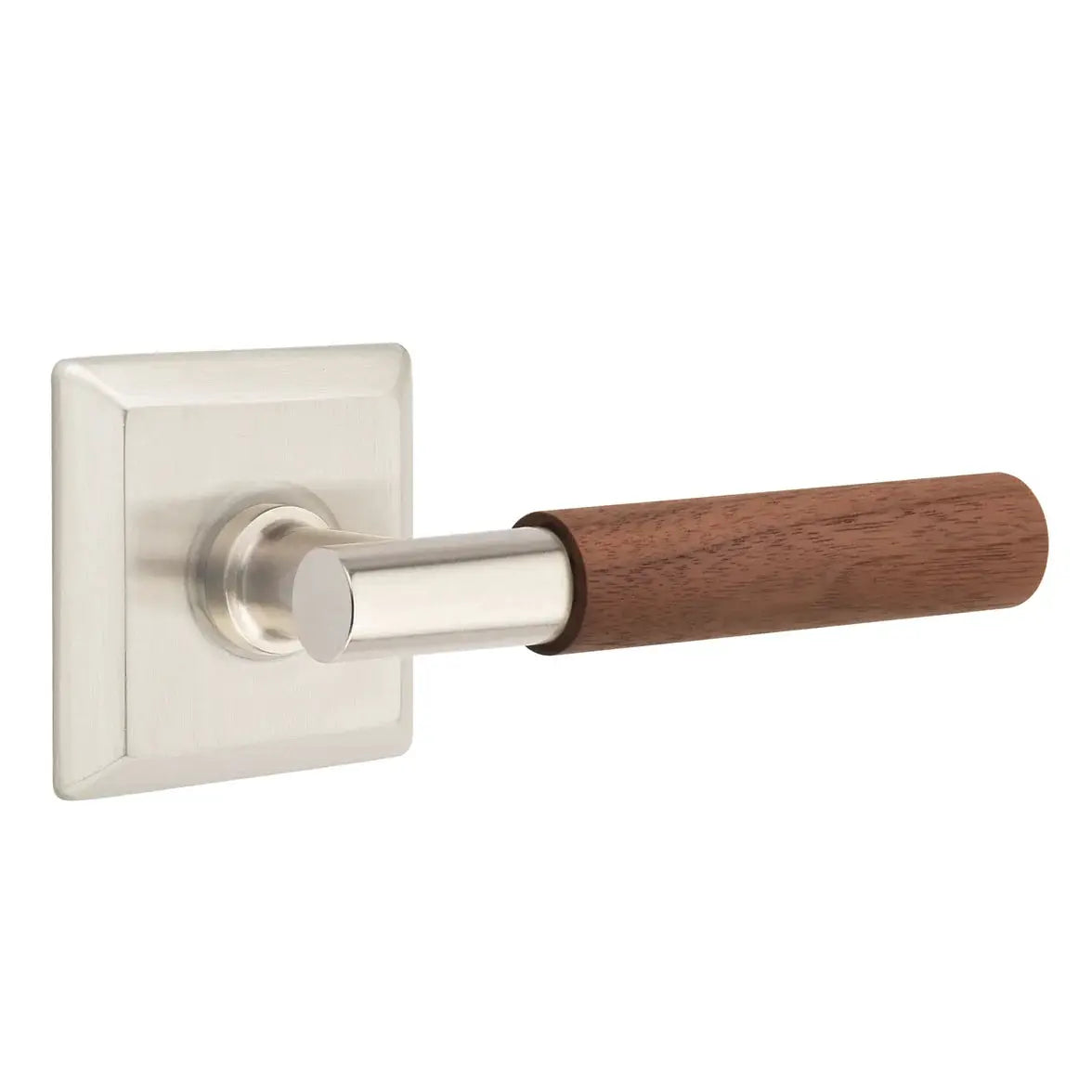 Emtek Walnut Lever with Quincy Rosette and T-Bar Stem by Emtek