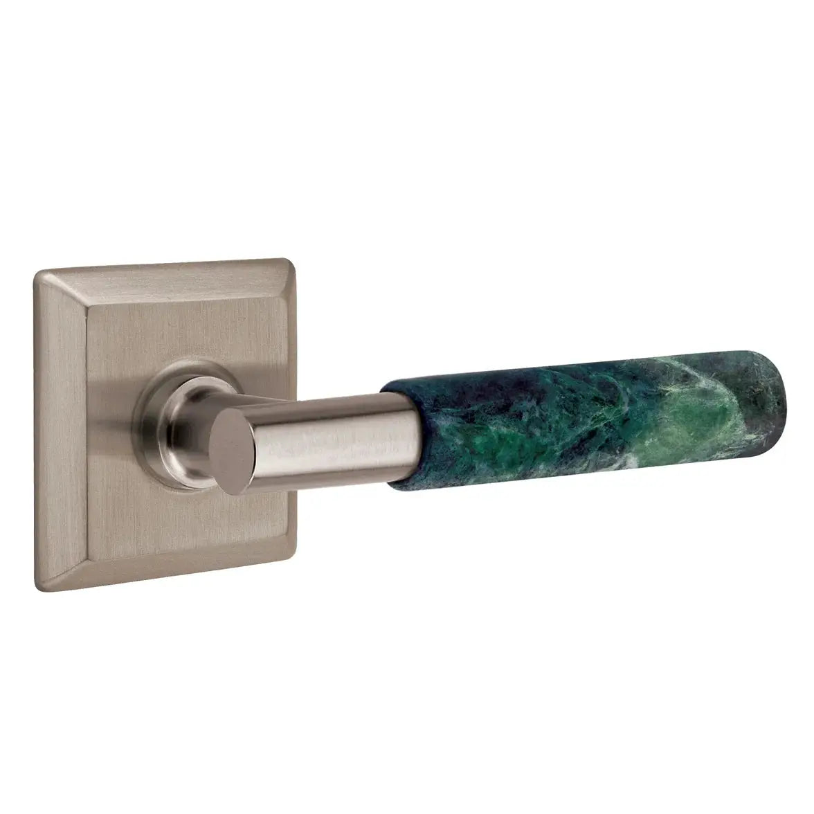 Emtek Green Marble Lever with Quincy Rosette and T-Bar Stem by Emtek